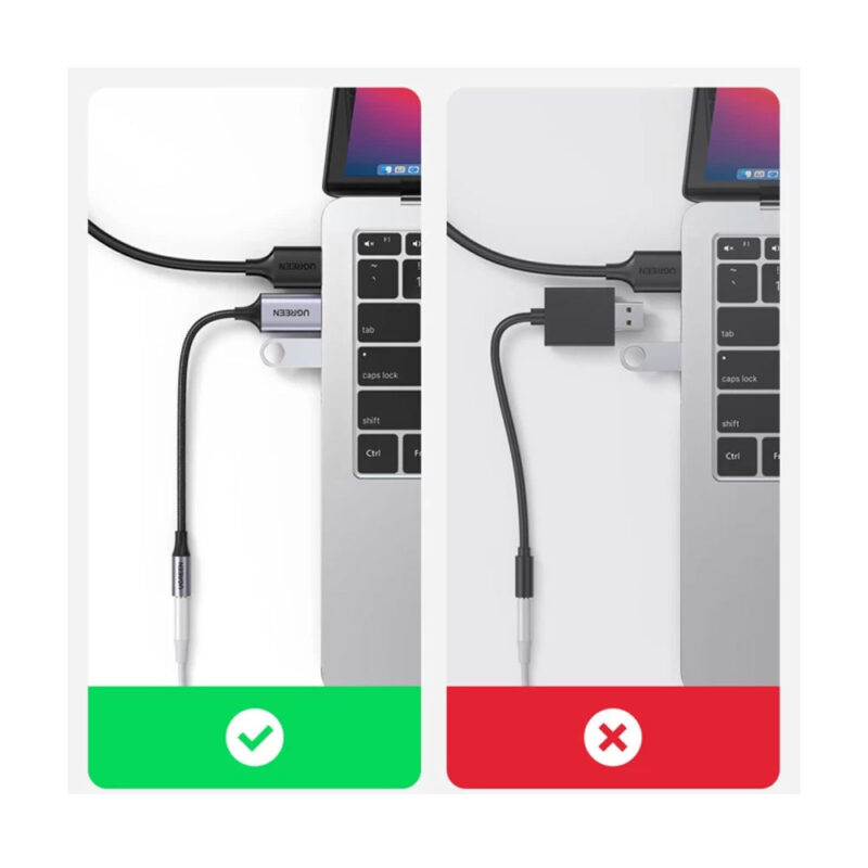 Adaptador Áudio Ugreen Usb A Macho p/3.5mm Fêmea Preto