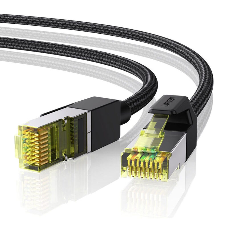 Cabo de Rede Ugreen Cat7 F/FTP Ethernet 30awg 0.5M Preto