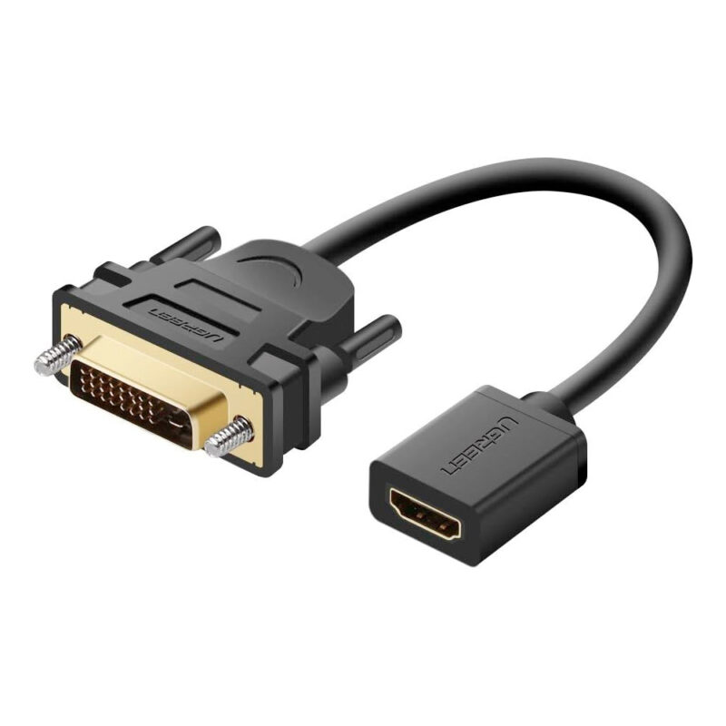 Adaptador de Vídeo Ugreen DVI Macho p/Hdmi Fêmea Preto