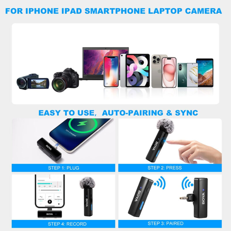 Microfone Lapela Boya Boyalink A1 Android/Ios 3.5mm Preto
