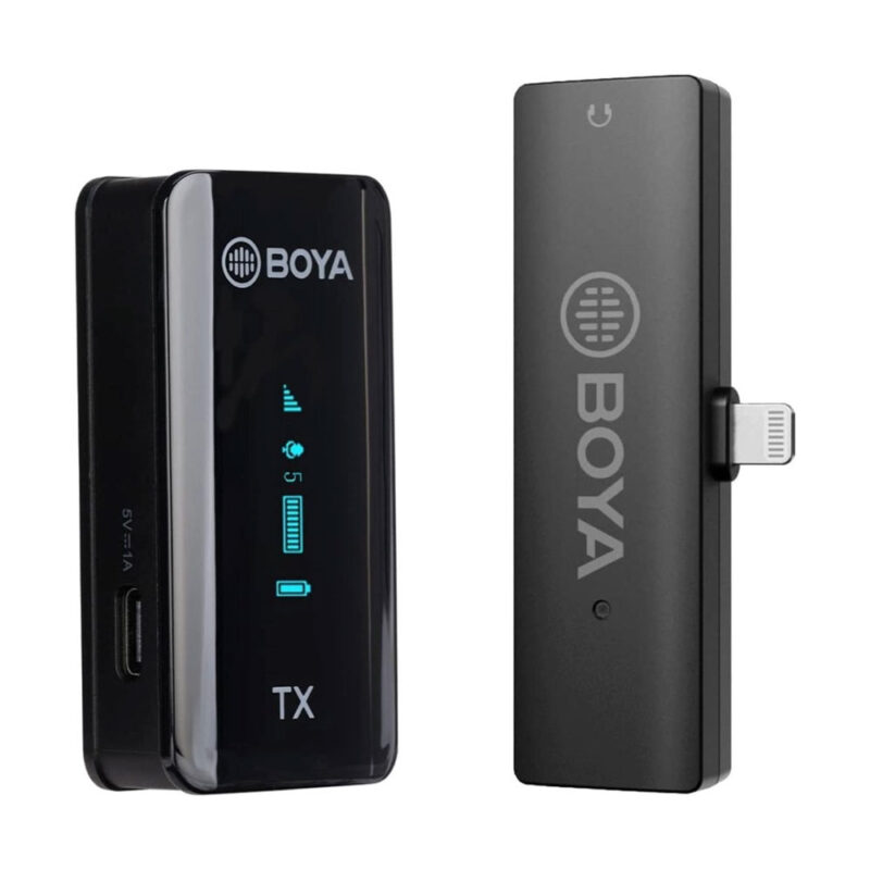 Microfone de Lapela Sem Fio Boya By-xm6-s3 p/Ios Preto