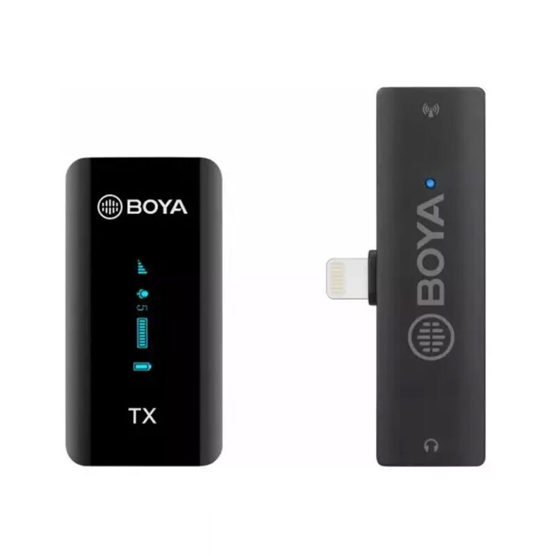 Microfone de Lapela Sem Fio Boya By-xm6-s3 p/Ios Preto