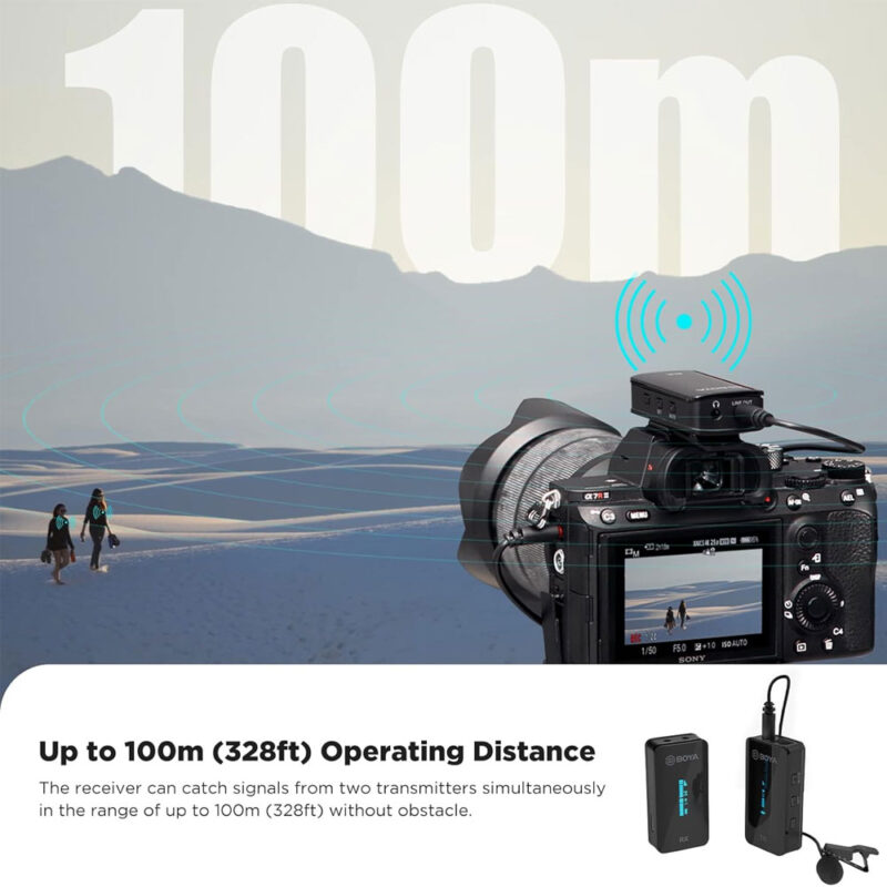 Sistema Microfone de Lapela Boya By-xm6-s1 2.4GHz Preto