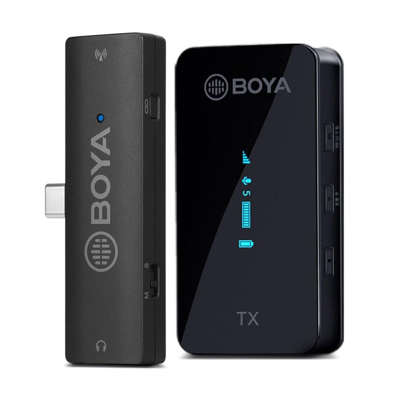 Microfone de Lapela Boya By-xm6-s5 Usb Tipo C 2,4G Preto