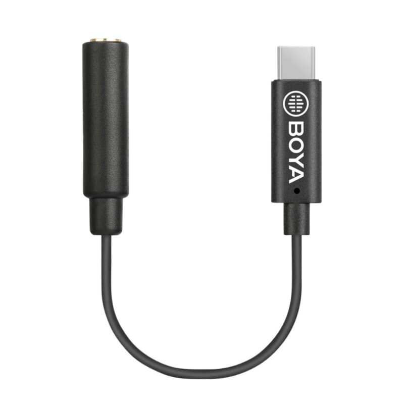 Cabo Adaptador Áudio Boya By-k4 UsbC p/3.5mm Fêmea Preto
