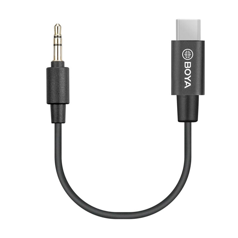 Cabo Adaptador Áudio Boya By-k2 UsbC p/3.5mm Macho Preto