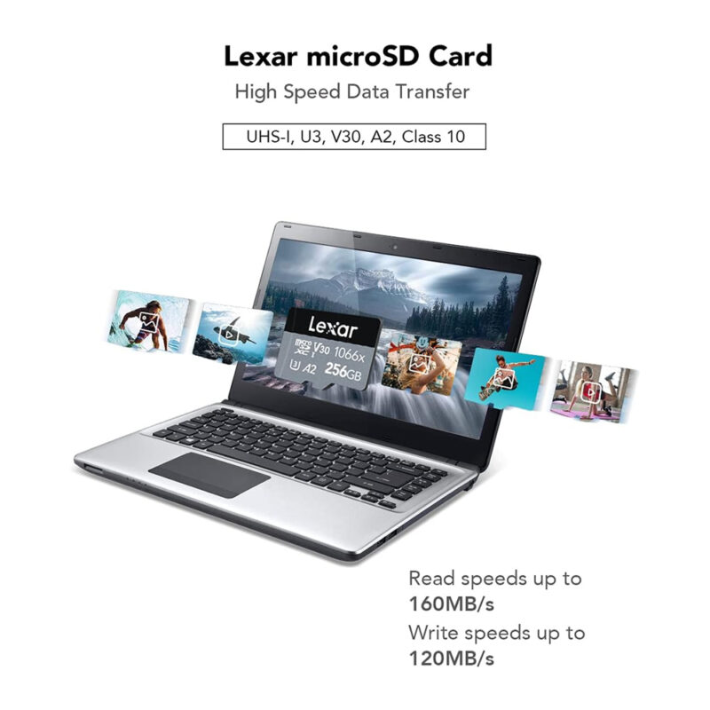 Cartão Memória MicroSd Lexar 256gb Micro Sd e Adap Preto
