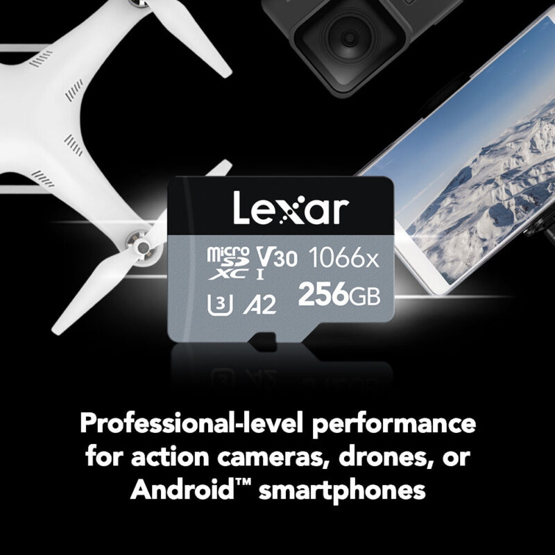 Cartão Memória MicroSd Lexar 256gb Micro Sd e Adap Preto