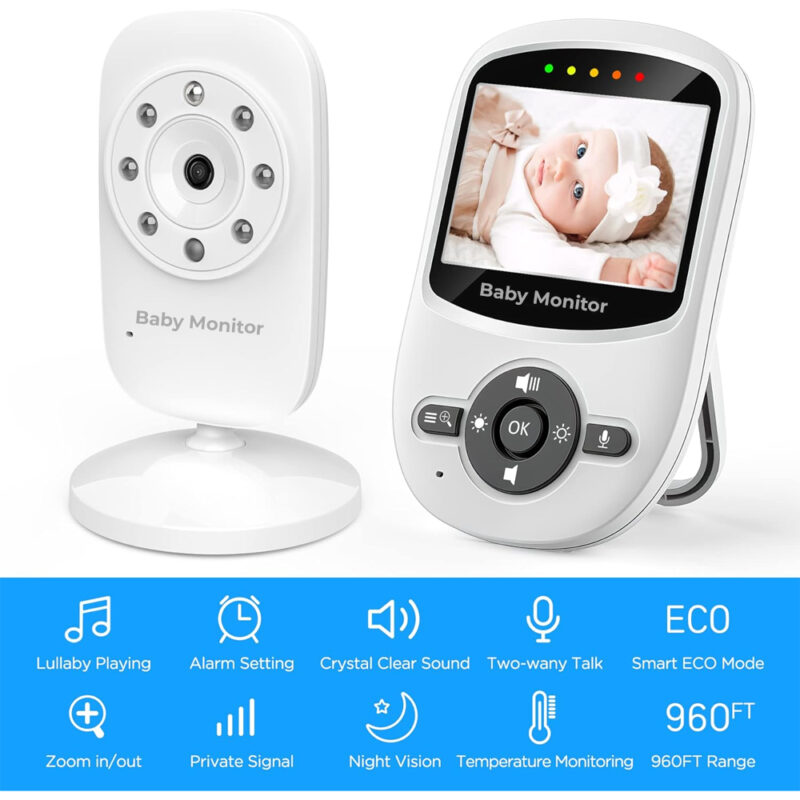 Babá Eletrônica Baby Monitor Câmera 2.4Ghz Tela 2.4 pol.