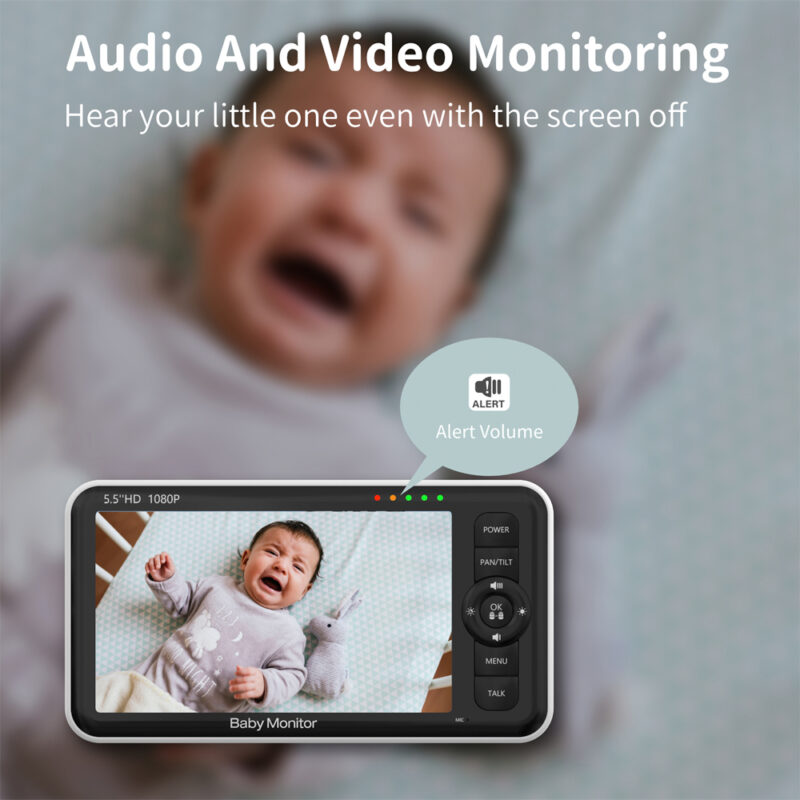 Babá Eletrônica Baby Monitor Câmera 2.4Ghz Tela 5.5 pol.