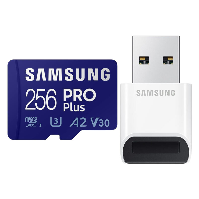 Cartão Memória Samsung 256gb MicroSd Pro Plus e Adap Usb