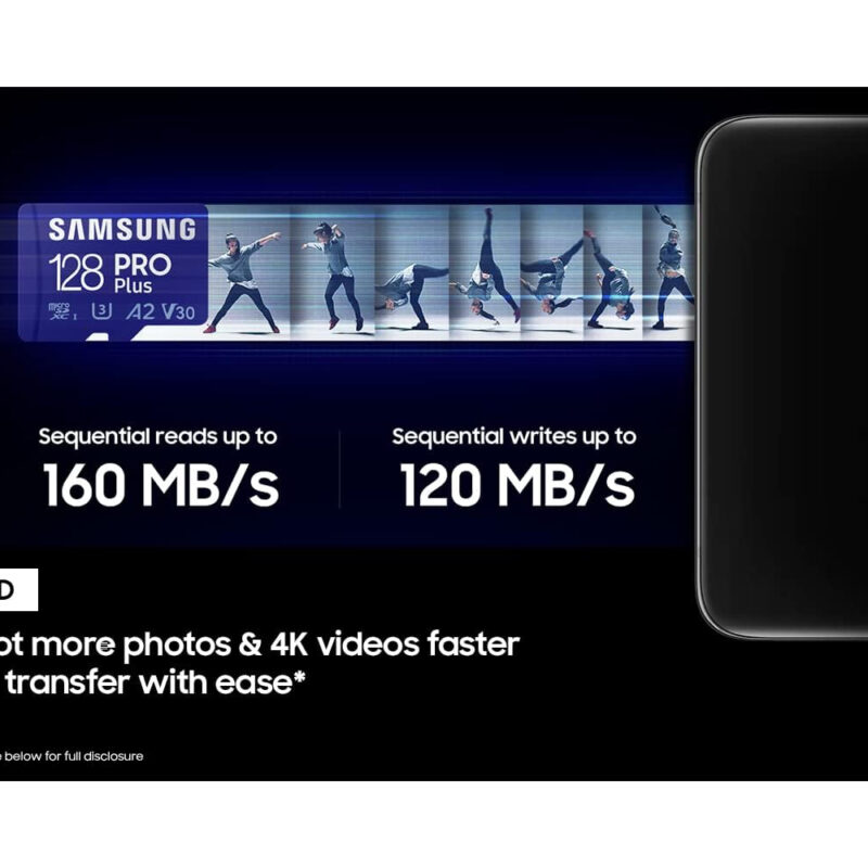 Cartão Memória Samsung 128gb MicroSd Pro Plus e Adap Usb