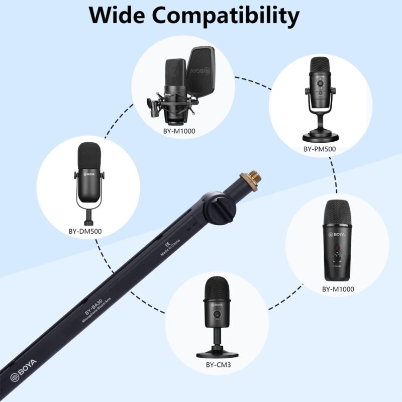 Braço Suporte Boom para Microfone Boya By-ba30 Preto
