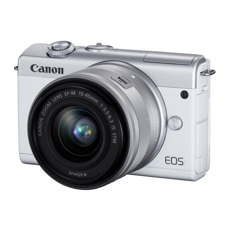 Câmera Fotográfica Canon Eos M200 e Lente 15-45mm Branca