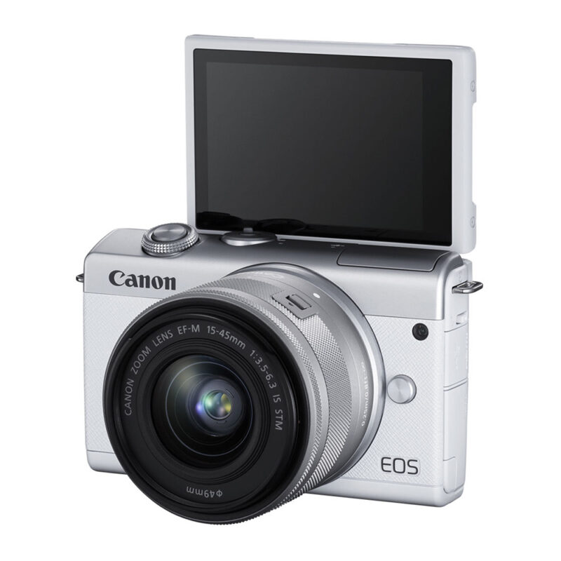 Câmera Fotográfica Canon Eos M200 e Lente 15-45mm Branca