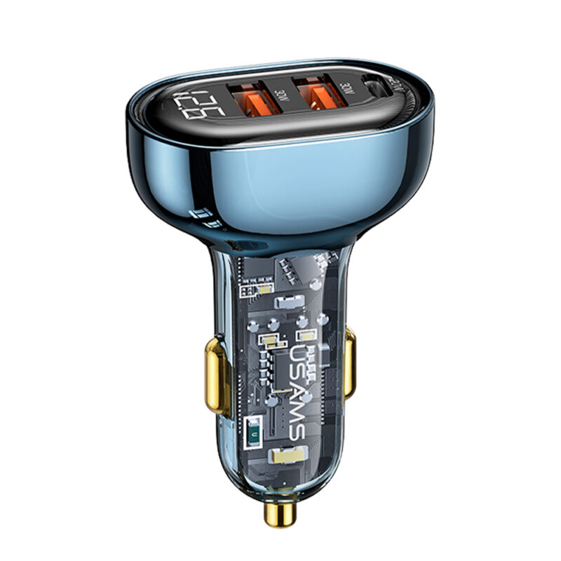 Carregador Veicular Usams Portas Usb A/C Máx. 80W Azul