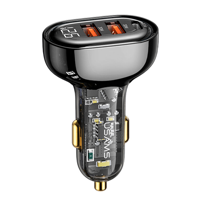 Carregador Veicular Usams Portas Usb A/C Máx. 80W Preto