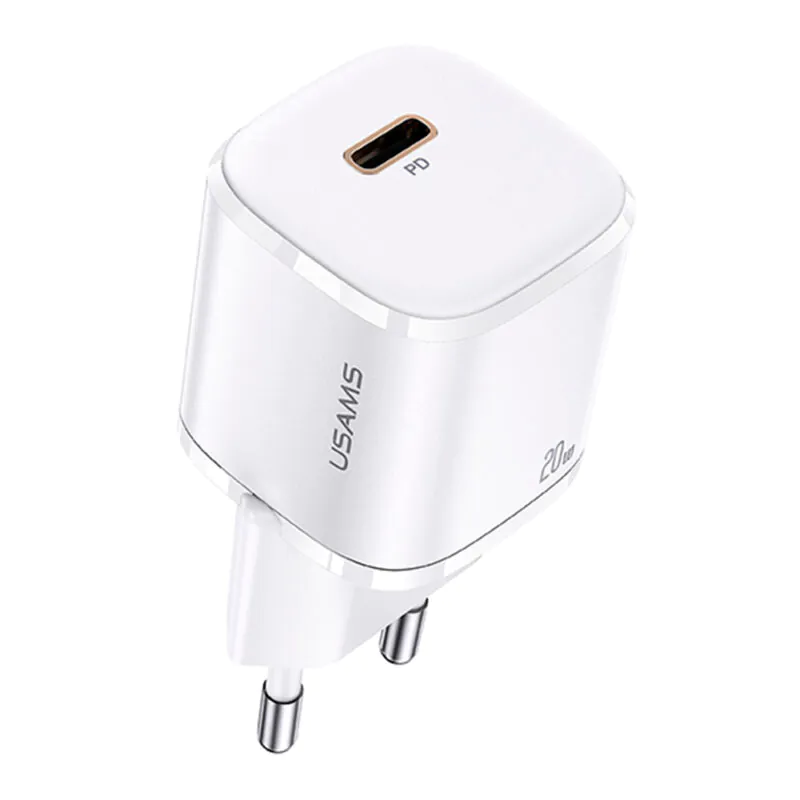 Carregador de Parede Usams 20W Pd 1x Porta Tipo C Branco