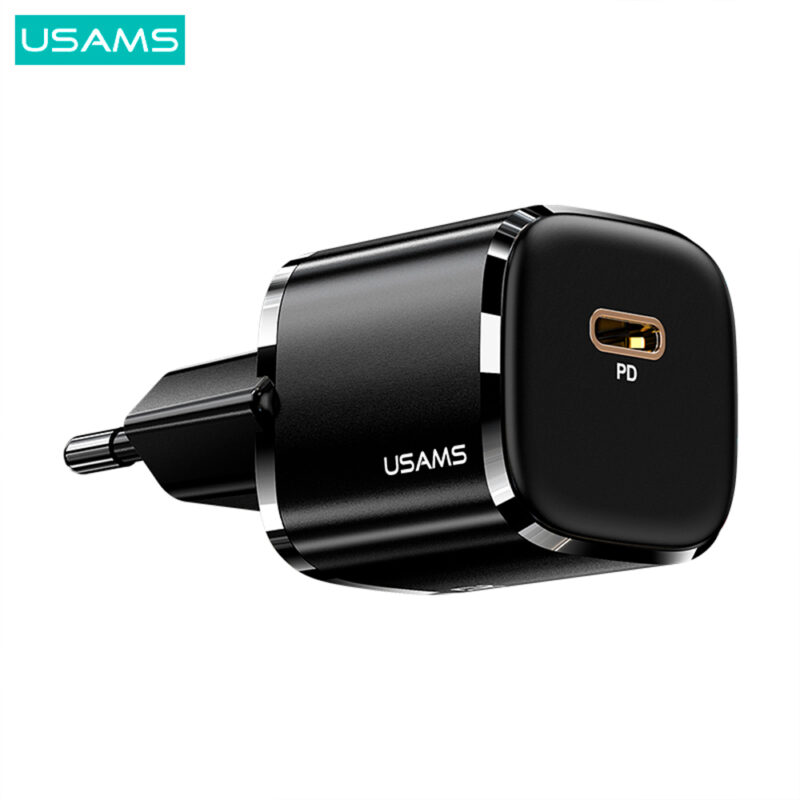 Carregador de Parede Usams 20W Pd 1x Porta Tipo C Preto