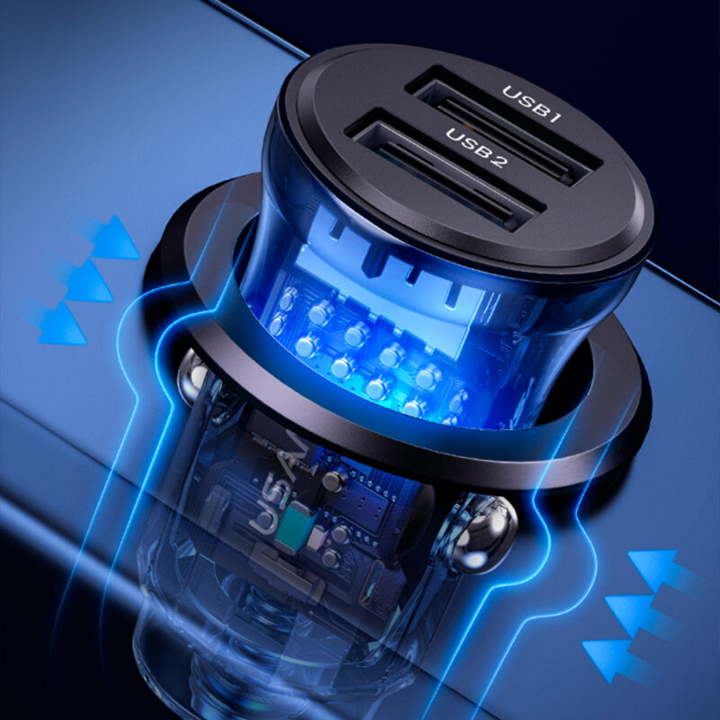 Carregador Veicular Usams Máx. 15W 2x Porta Usb A Azul