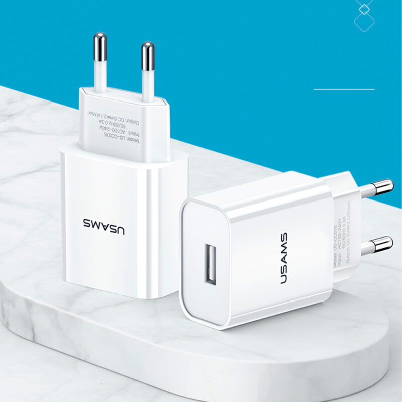 Carregador de Parede Usams Máx. 2.1A Porta Usb A Branco