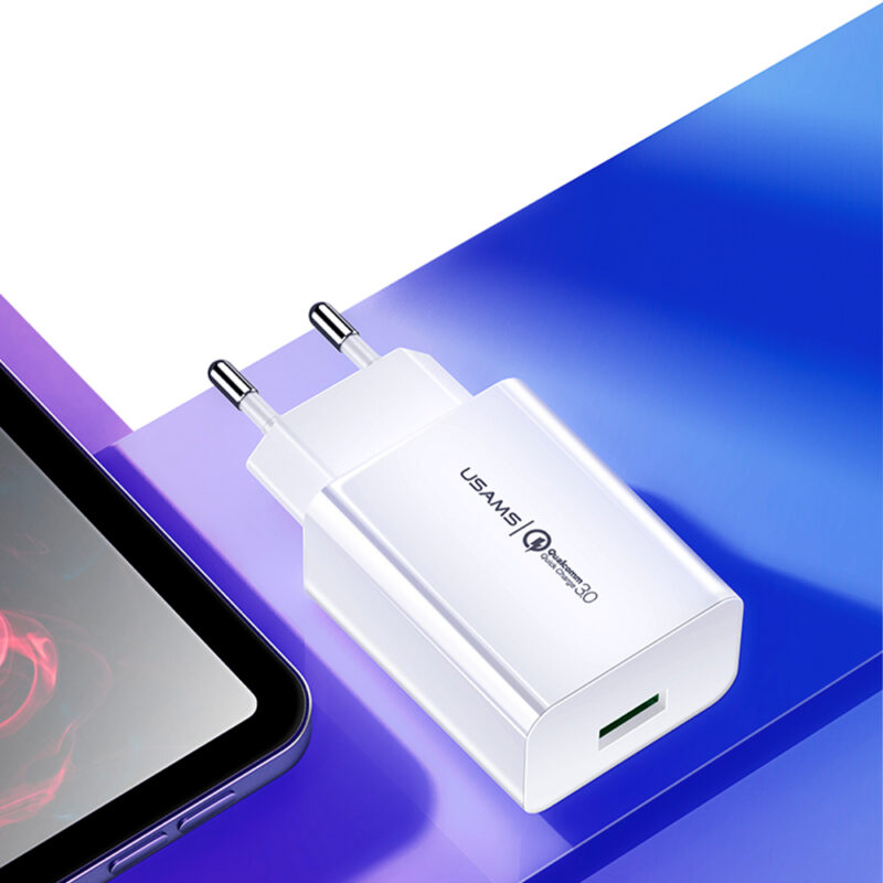 Carregador de Parede Usams 1x Porta Usb A Qc3.0 Branco