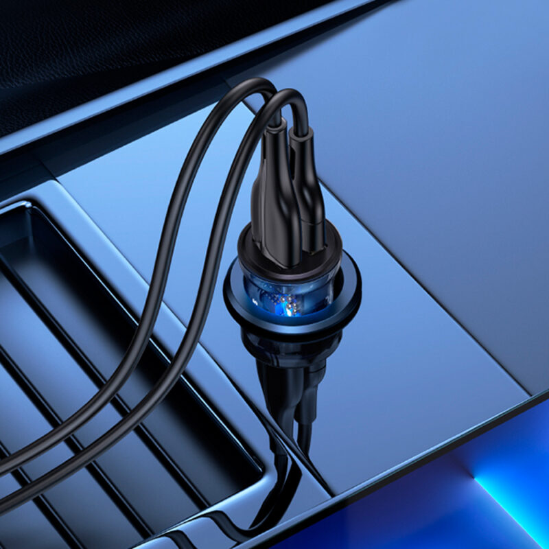 Carregador Veicular Usams Máx 15W Porta Usb A Azul Preto