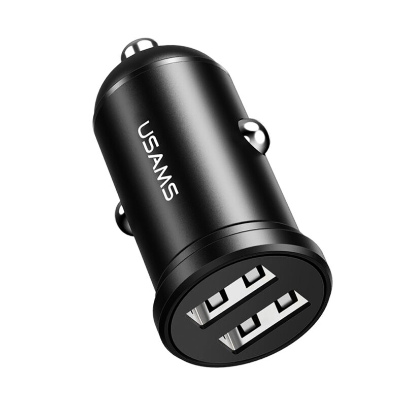Carregador Veicular Usams Máx. 2.4A 2x Porta Usb A Preto