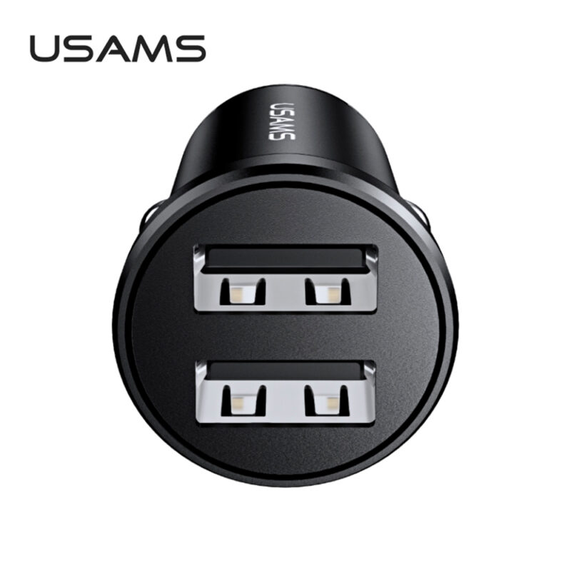 Carregador Veicular Usams Máx. 2.4A 2x Porta Usb A Preto