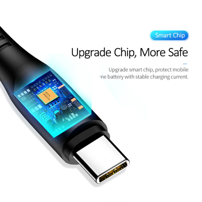 Cabo Usb Usams Usb Tipo A pra Tipo C Máx 2A 1Metro Preto