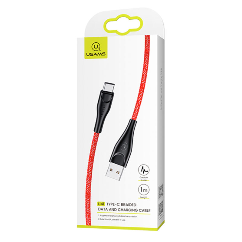 Cabo Usb Usams Usb A pra Usb C Máx. 2A 2 Metros Vermelho