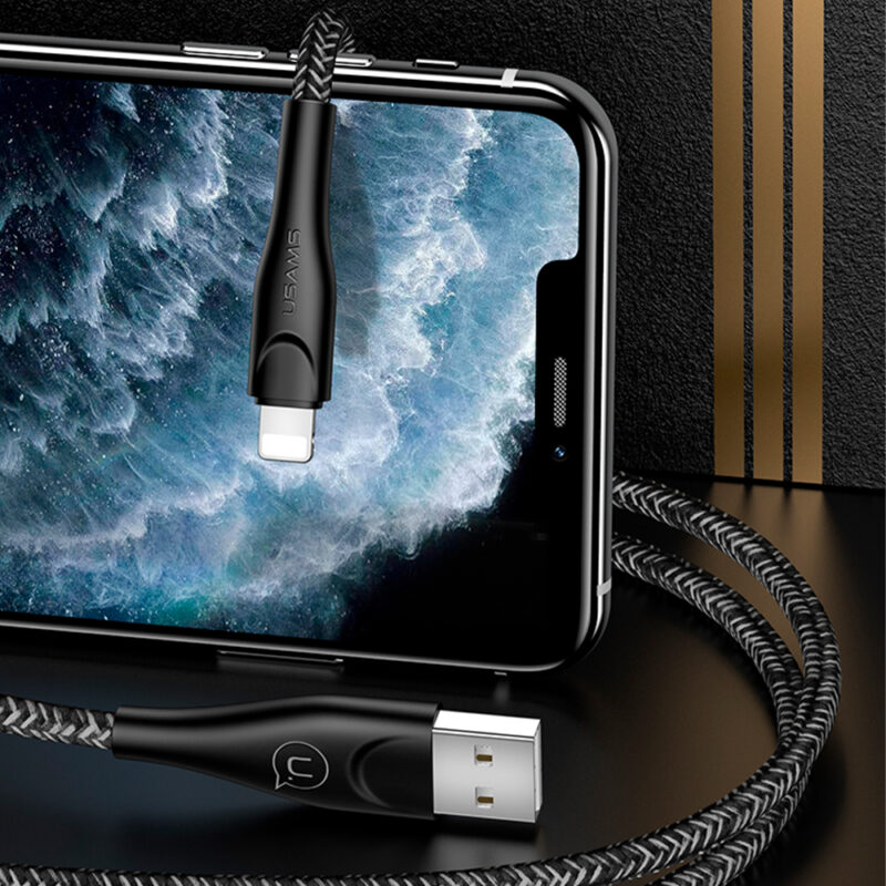 Cabo Usb Usams Usb A pra Lightning Máx. 2A 2Metros Preto