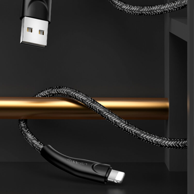 Cabo Usb Usams Usb A pra Lightning Máx. 2A 3Metros Preto