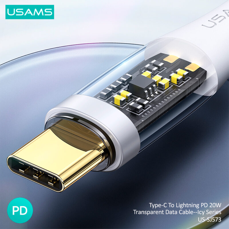 Cabo Usb Usams Tipo C pra Lightning Pd 20W 1.2 M Branco