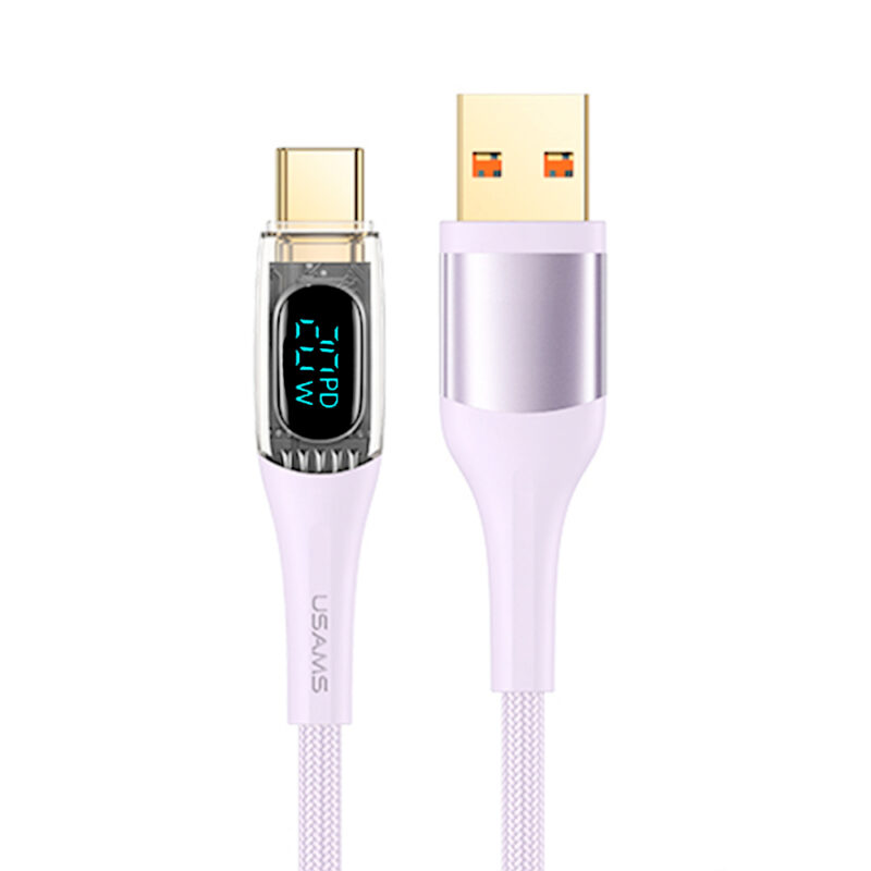 Cabo Usb Usams Tipo C pra Lightning Pd 20W 1.2M Púrpura