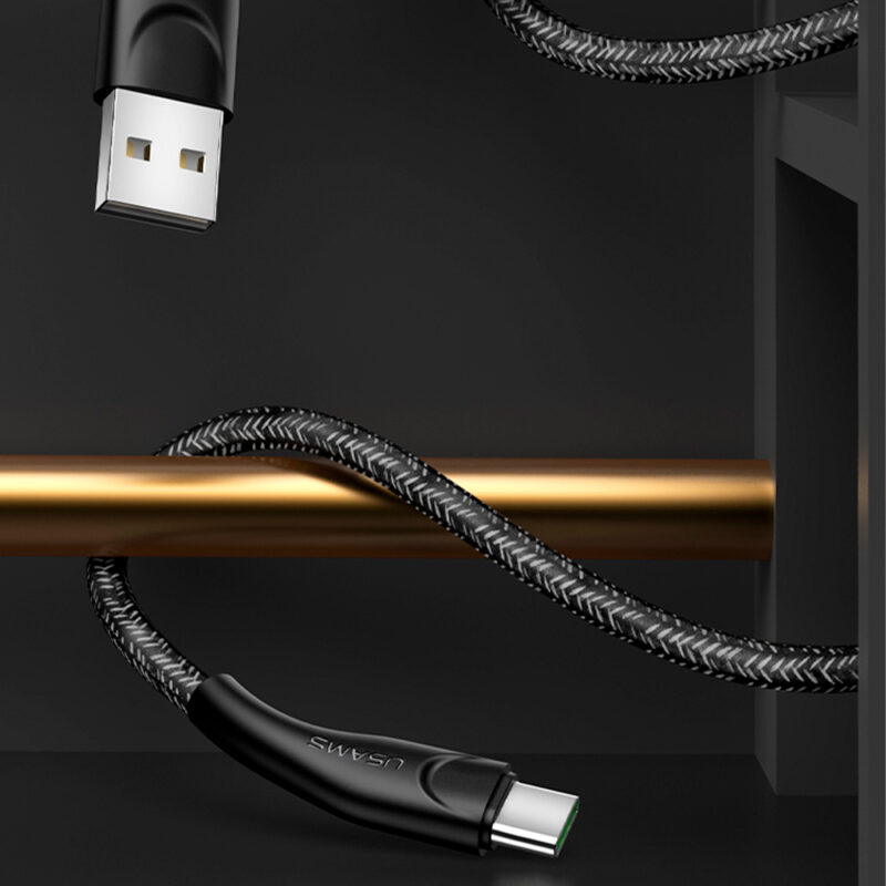 Cabo Usb Usams Usb A para Tipo-C Máx. 2A 1 Metro Preto