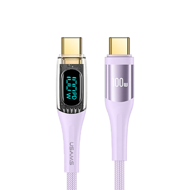 Cabo Usb Usams Usb C para Usb C Pd 100W 1.2 Metros Bege