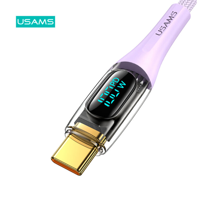 Cabo Usb Usams Usb C para Usb C Pd 100W 1.2 Metros Bege