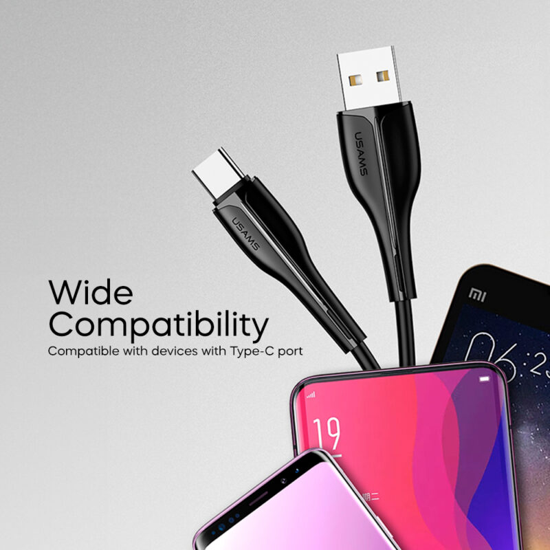 Cabo Usb Usams Usb A pra Tipo C Máx. 2A 1 Metro Preto