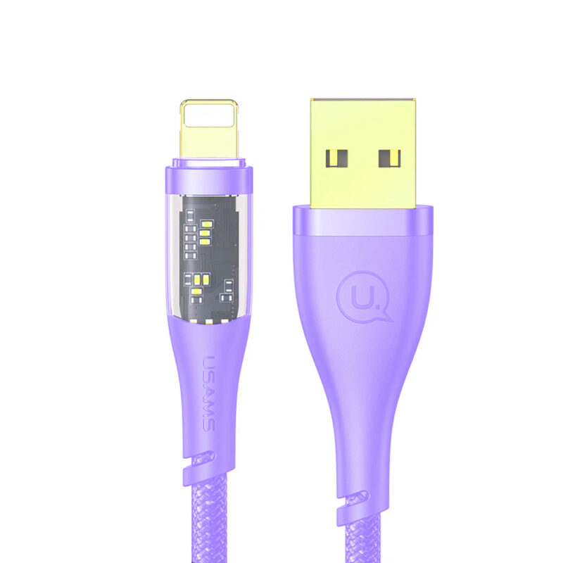 Cabo Usb Usams Usb A pra Lightning 2.4A 1.2Metro Púrpura