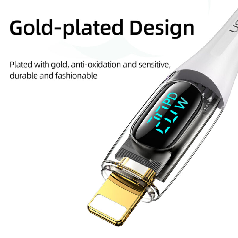 Cabo Usb Usams Usb C pra Lightning Pd 20W 1.2 Metro Bege