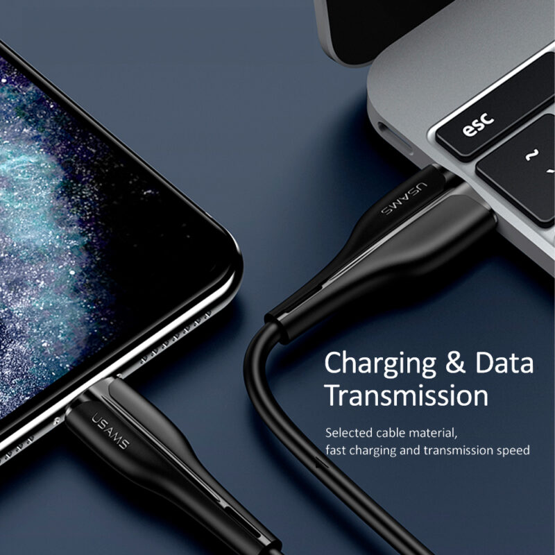 Cabo Usb Usams Usb A pra Lightning Máx. 2A 1 Metro Preto