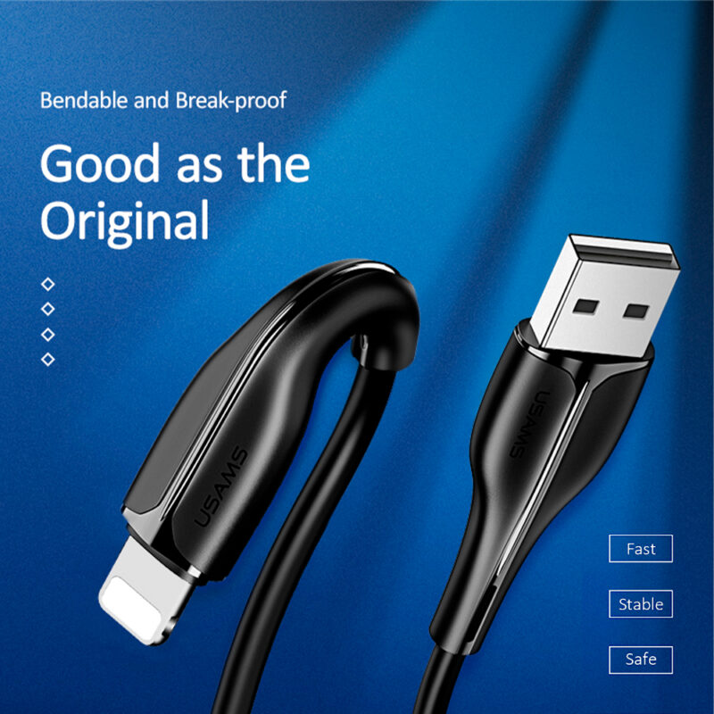 Cabo Usb Usams Usb A pra Lightning Máx. 2A 1 Metro Preto