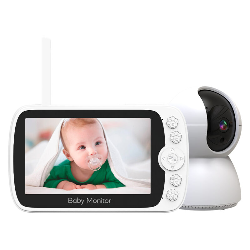 Babá Eletrônica BabyMonitor Tela 5" Câmera 2.4Ghz Branca