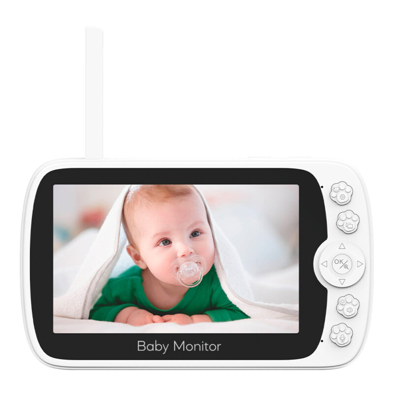 Babá Eletrônica BabyMonitor Tela 5" Câmera 2.4Ghz Branca