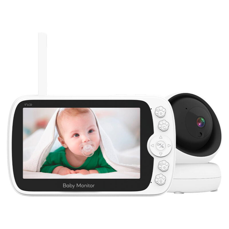 Babá Eletrônica BabyMonitor Tela 5" Câmera 2.4Ghz Branca