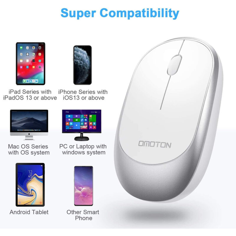 Mouse Sem Fio Bluetooth Omoton Bm002 Pilha Não Inlcusa