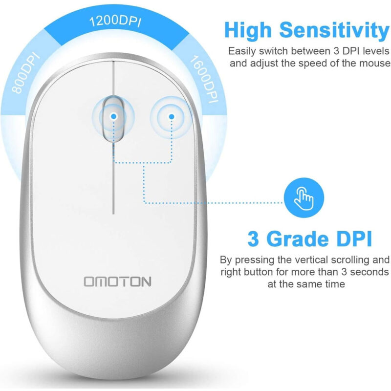 Mouse Sem Fio Bluetooth Omoton Bm002 Pilha Não Inlcusa