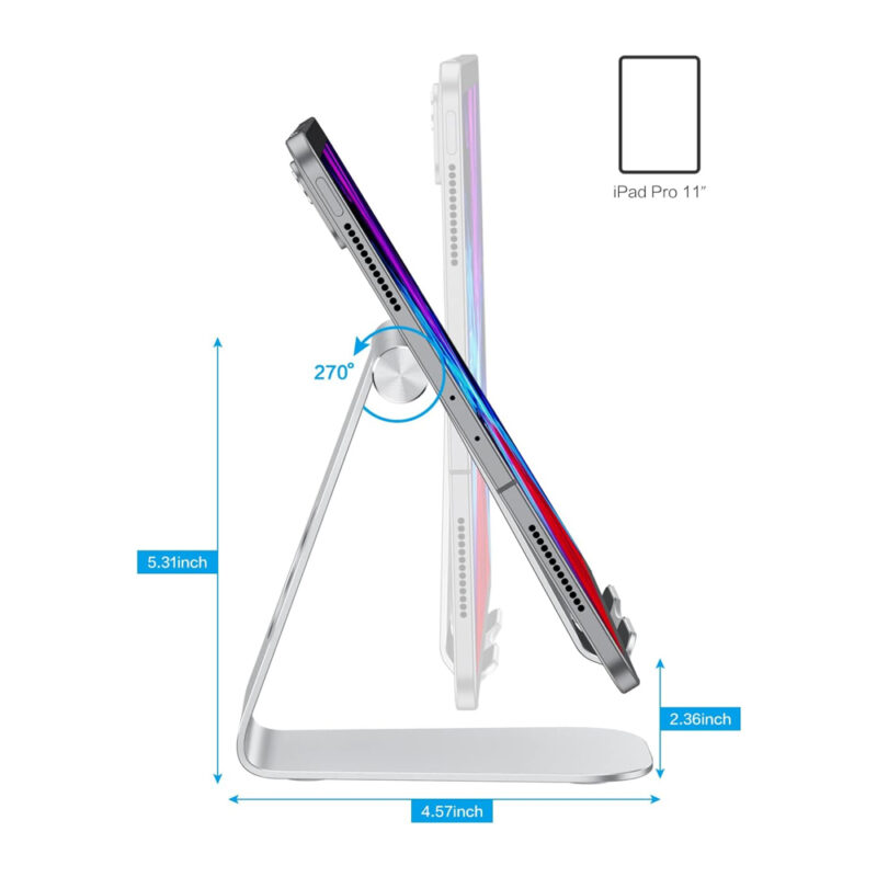 Suporte Tablet Omoton T1 Suporta Telas 3,5/12,9" Prata