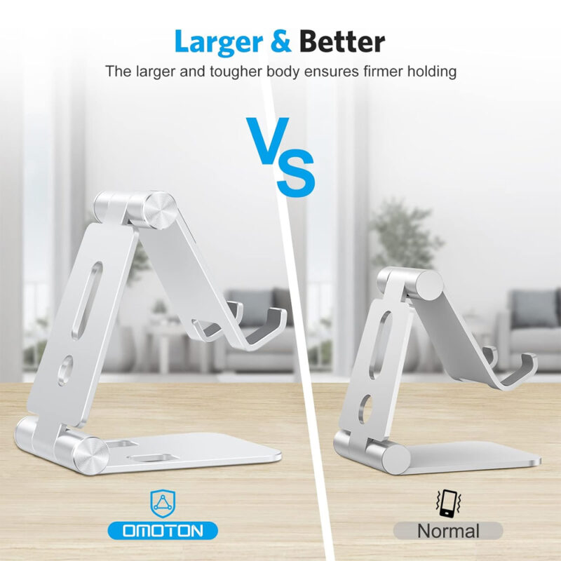 Suporte Ajustável Portátil Omoton C4 p/Smartphone Prata